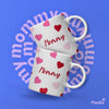 Tasse personnalisée avec le nom "Mommy", cadeau en forme de cœur pour maman, tasse en céramique personnalisée, cadeau d'anniversaire pour mère, tasse à café spéciale pour maman.